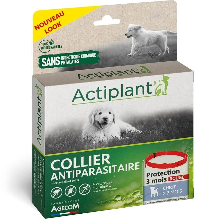 Actiplant Collier Antiparasitaire Rouge Chiot
