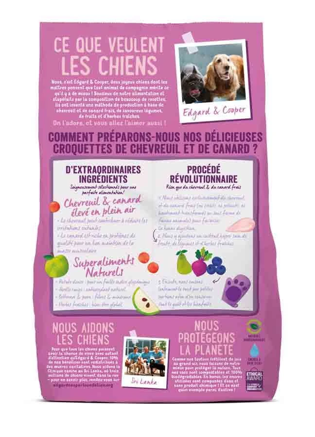 Edgard & Cooper Chevreuil Frais & Canard Sans Céréales Chien Adult 700 G – Image 2