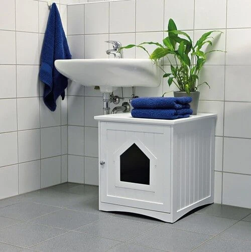 Trixie Cabane De Toilette Chat Blanc 49 × 51 × 51 Cm – Image 2