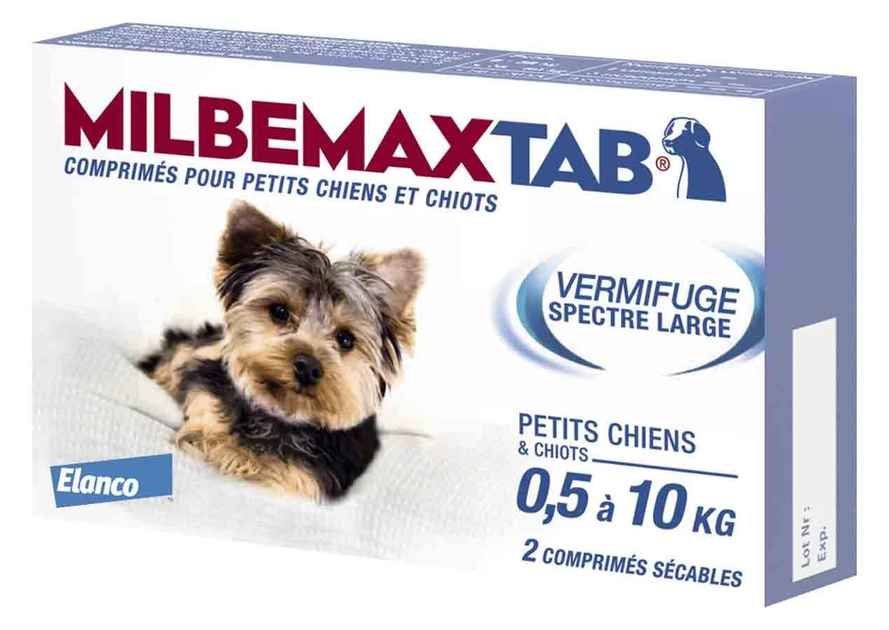 Milbemax Tab Vermifuge Chiots Et Petits Chiens De 0,5 Ă 10kg 2cps