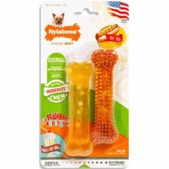 Nylabone Jouet Moderate Flexi Chew Os 2x Hot Dog & Glace à La Vanille XS