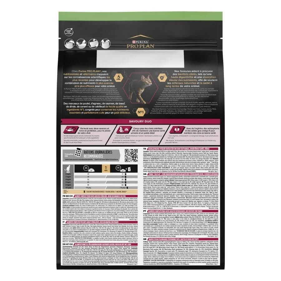 Purina Proplan Optisavour Chat Adult Sterilised Canard Et Foie 3 Kg – Image 5
