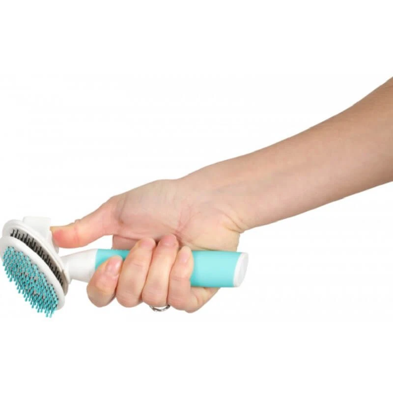 Zolux Anah Brosse Slicker Doux Rétractable Puppy Bleu – Image 2