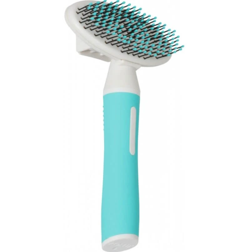 Zolux Anah Brosse Slicker Doux Rétractable Puppy Bleu – Image 4
